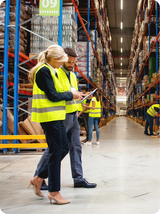 Warehouse team on site