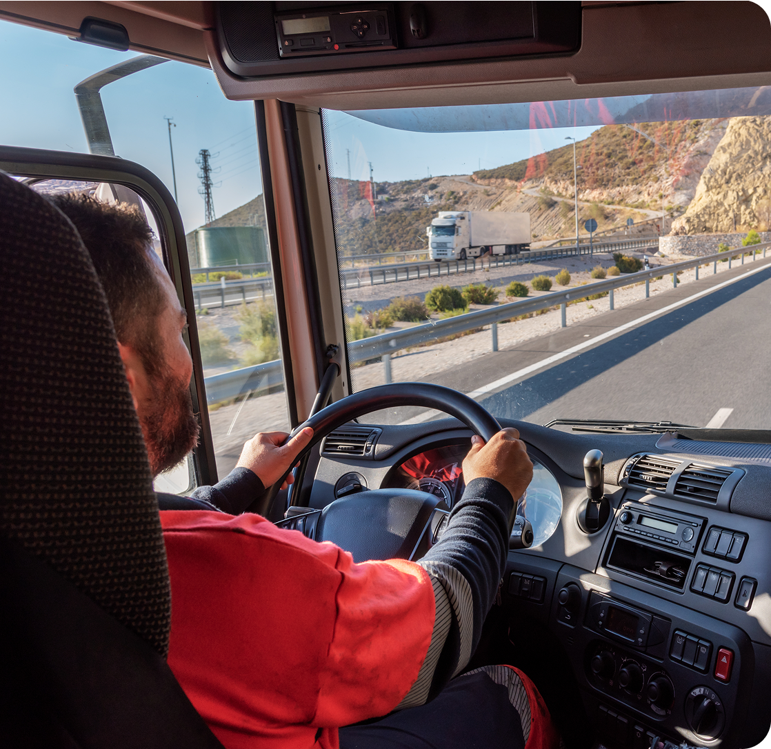 HGV driver on the road